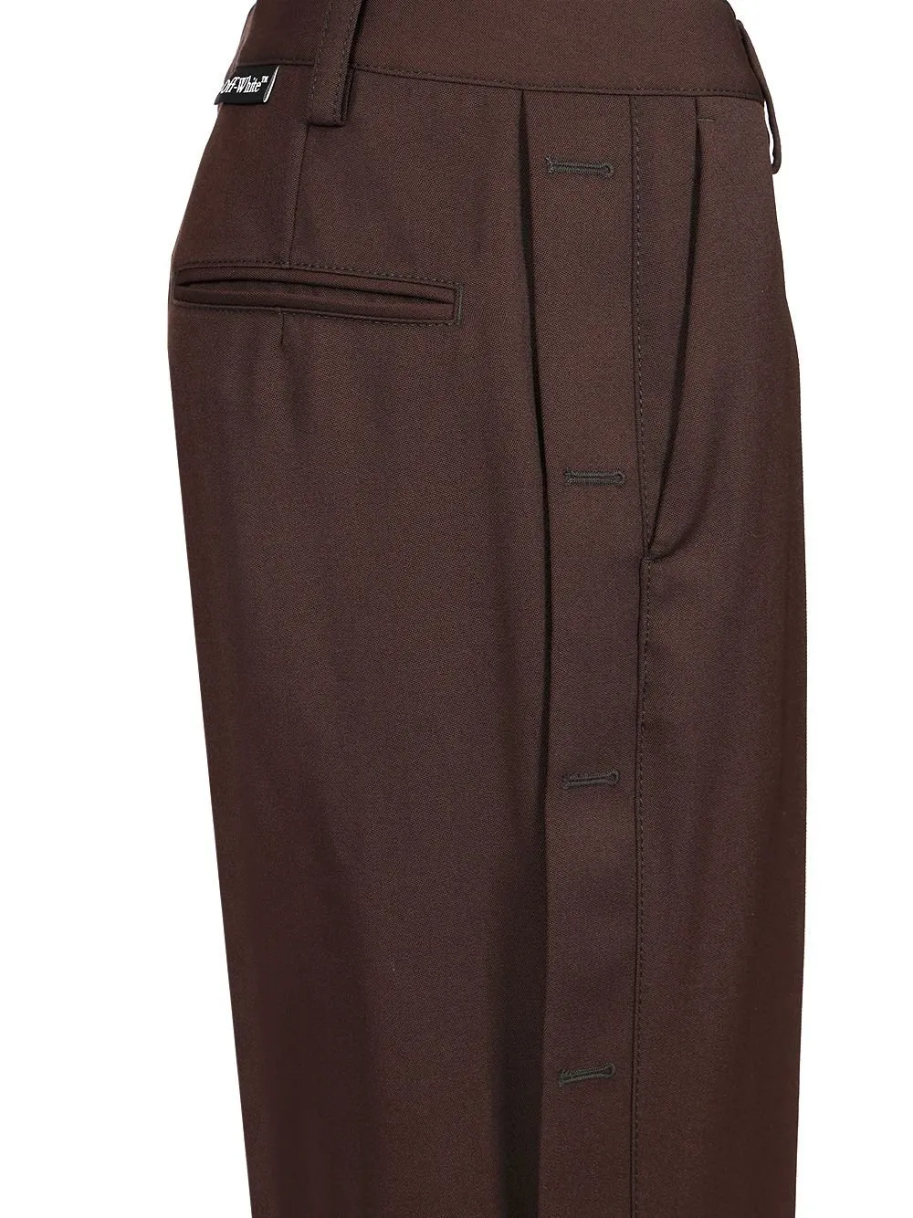 Off-White Pleat Detailed Wide Leg Trousers