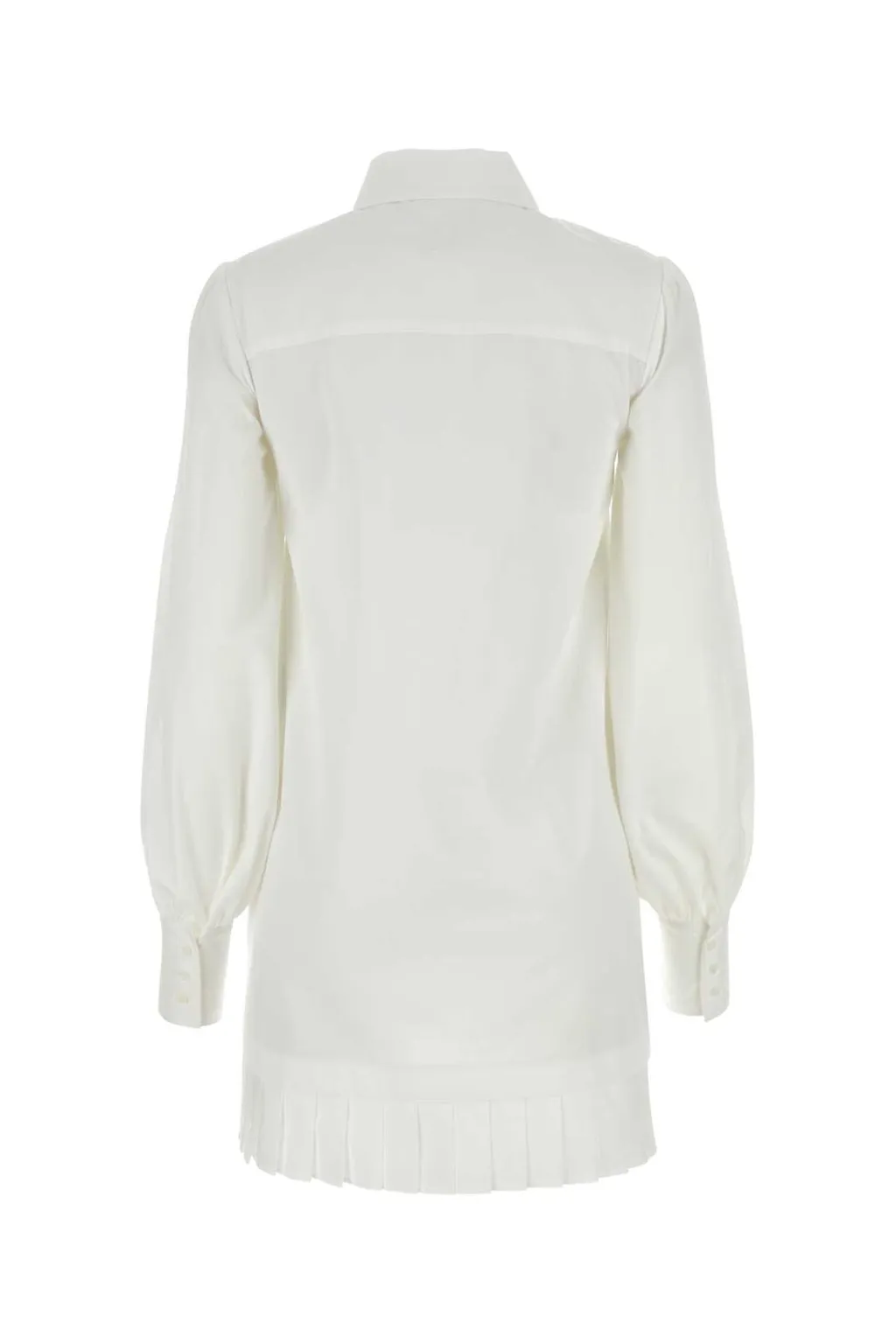 Off-White Logo Embroidered Pleated Shirt Dress