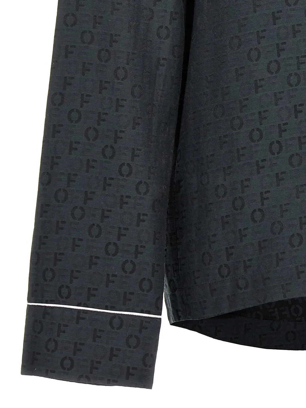 Off-White Buttoned Long-Sleeved Pyjama Shirt