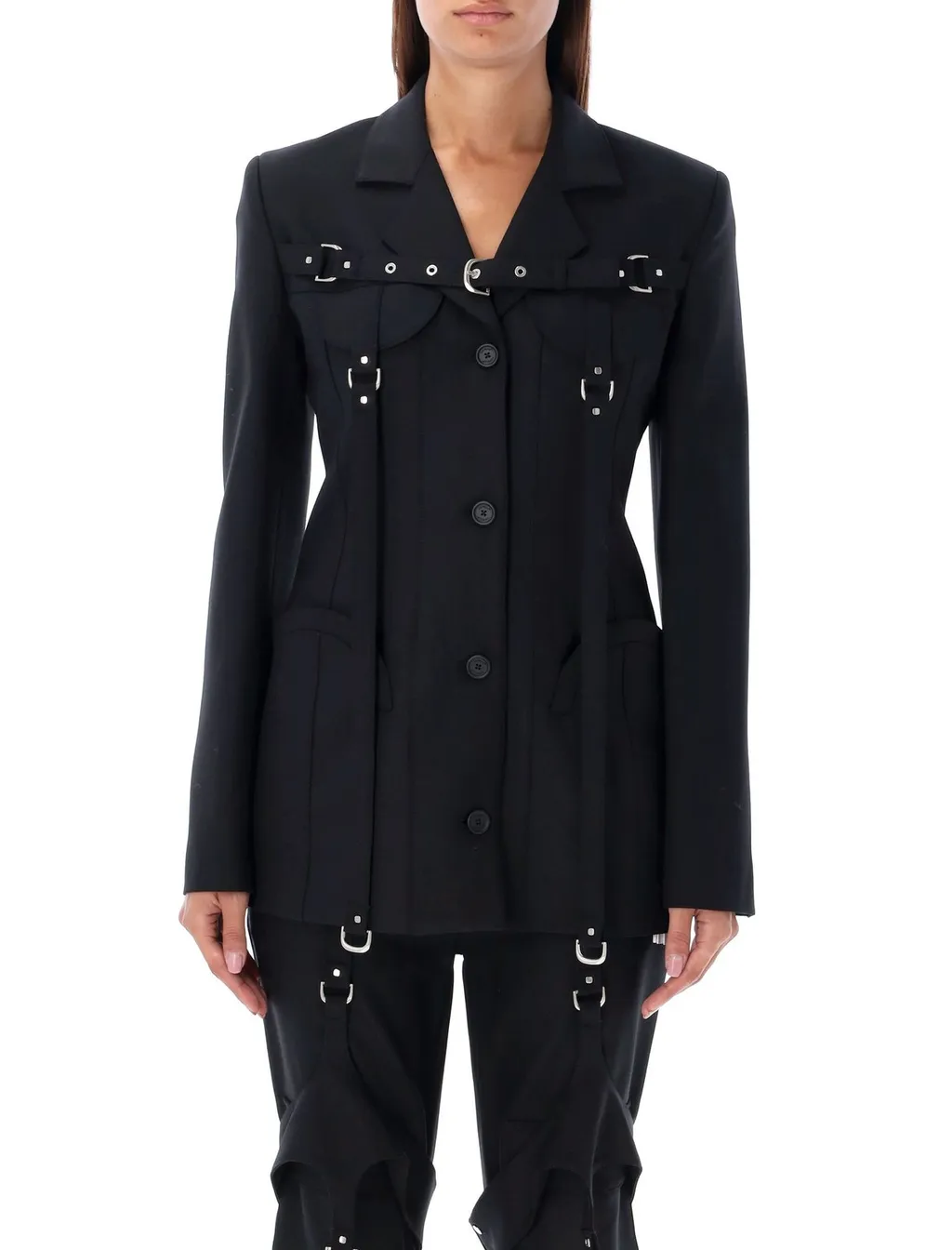 Off-White Buckle Detailed Long-Sleeved Jacket