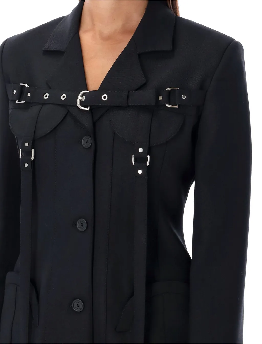 Off-White Buckle Detailed Long-Sleeved Jacket