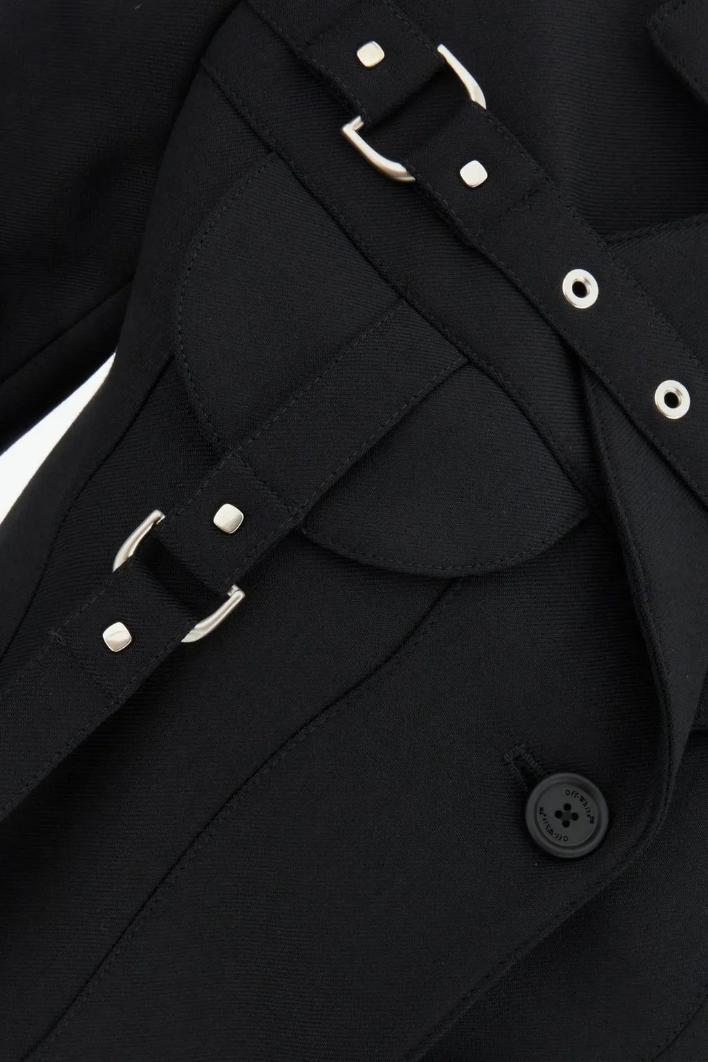 Off-White Buckle Detailed Long-Sleeved Jacket