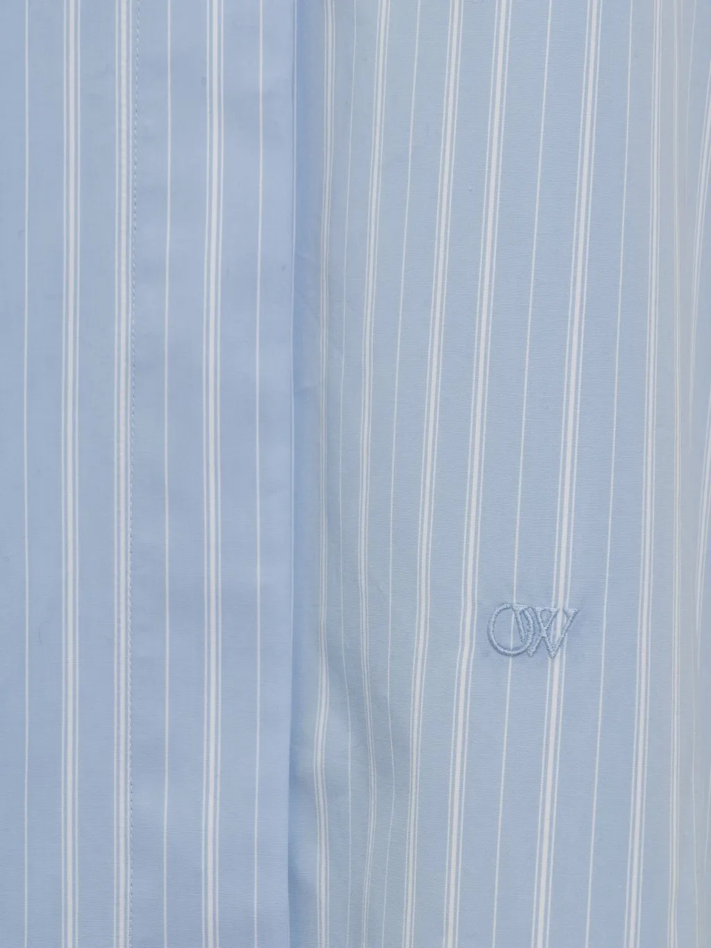 Off-White Pinstriped Long-Sleeved Poplin Shirt