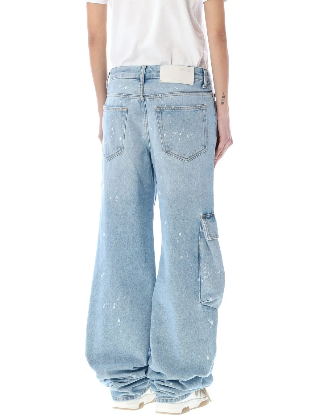Off-White Toybox Painted Logo Patch Wide Leg Jeans