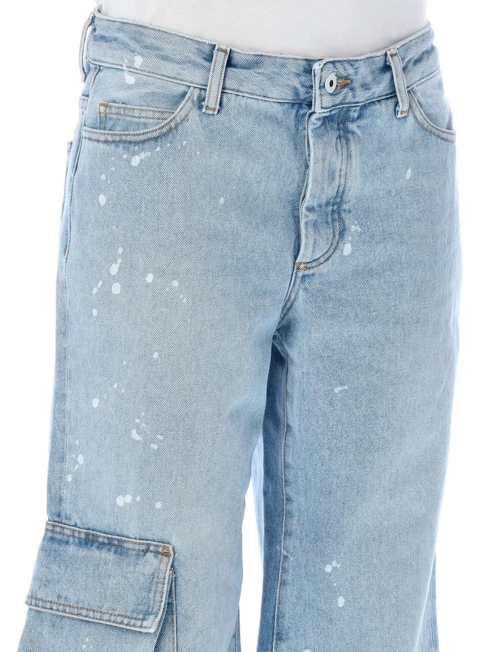 Off-White Toybox Painted Logo Patch Wide Leg Jeans