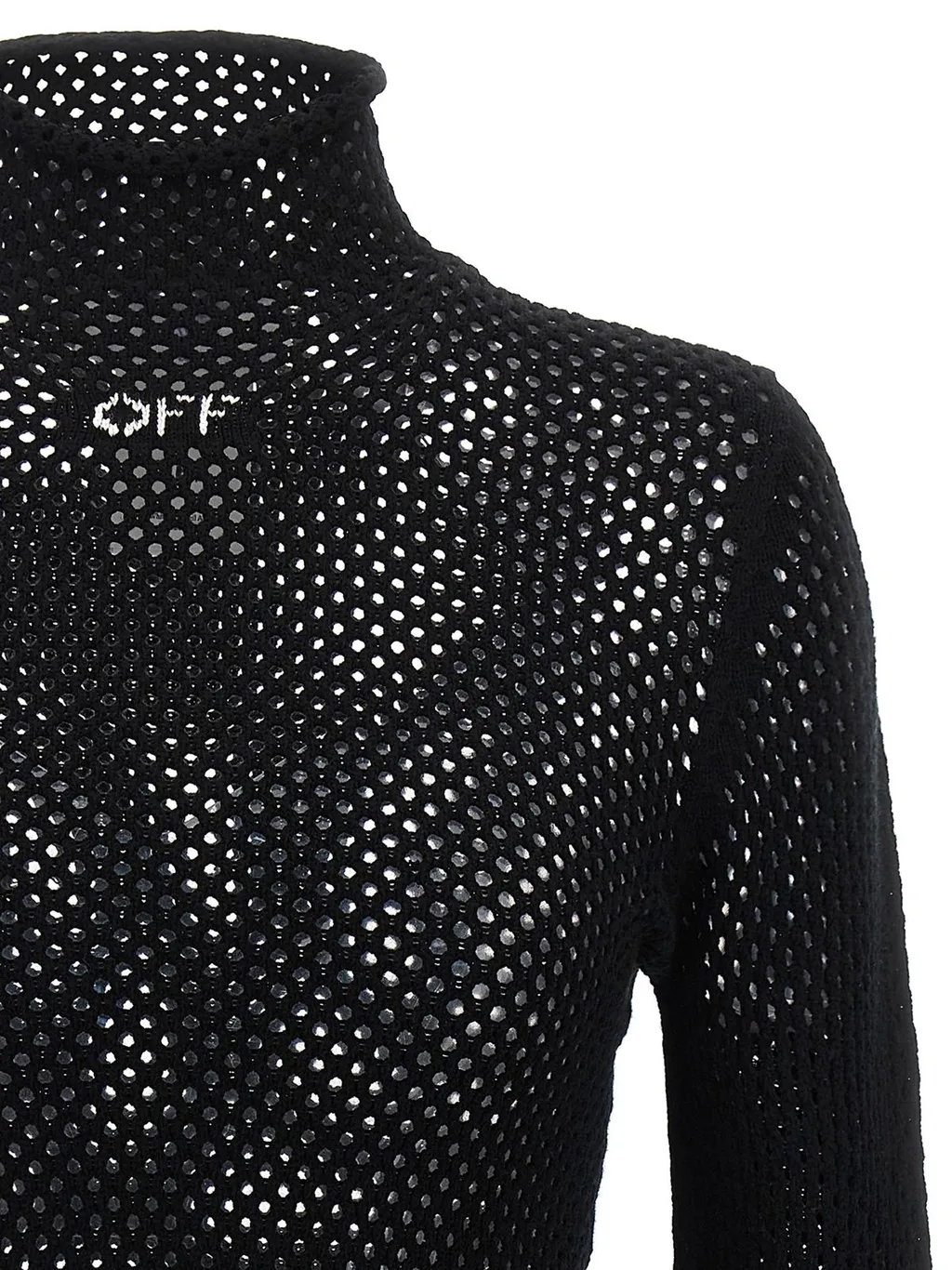Off-White Turtleneck Long-Sleeved Jumper