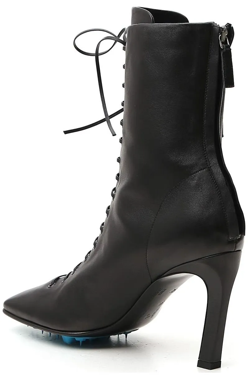 Off-White Logo Printed Ankle Boots