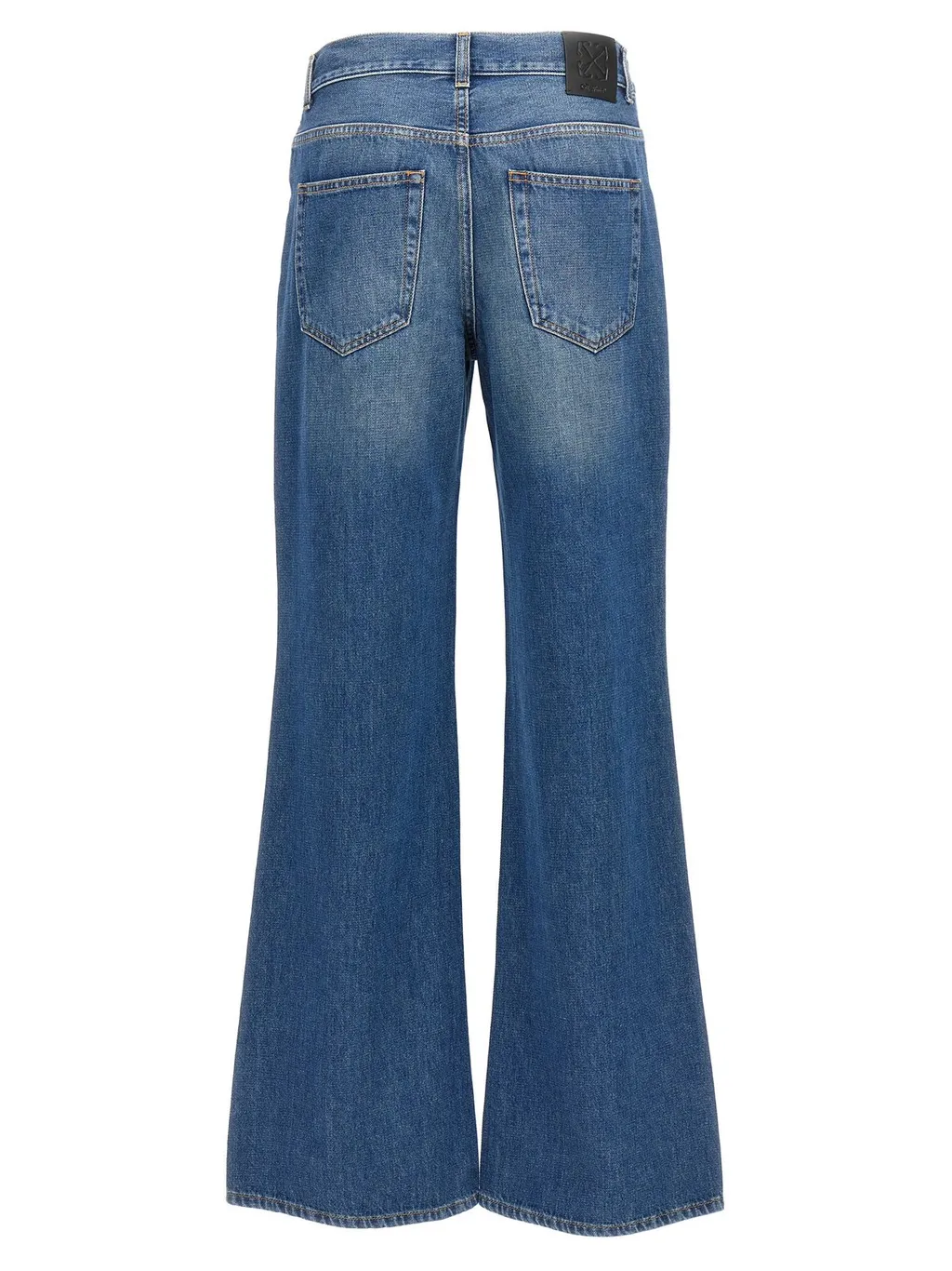 Off-White Logo Patch Wide Leg Jeans