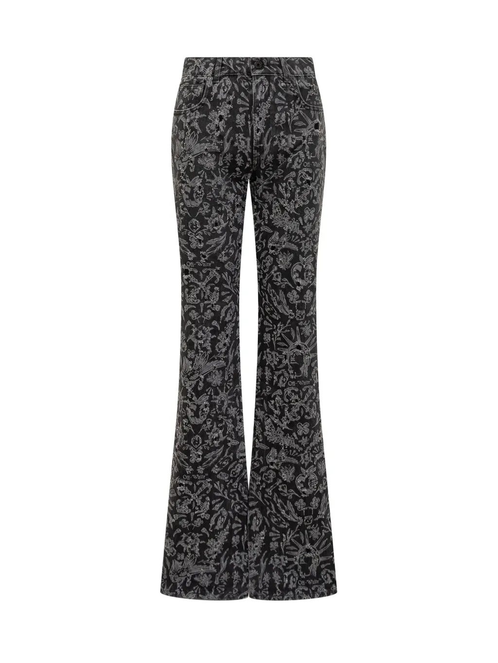 Off-White Logo Patch Flared Pants