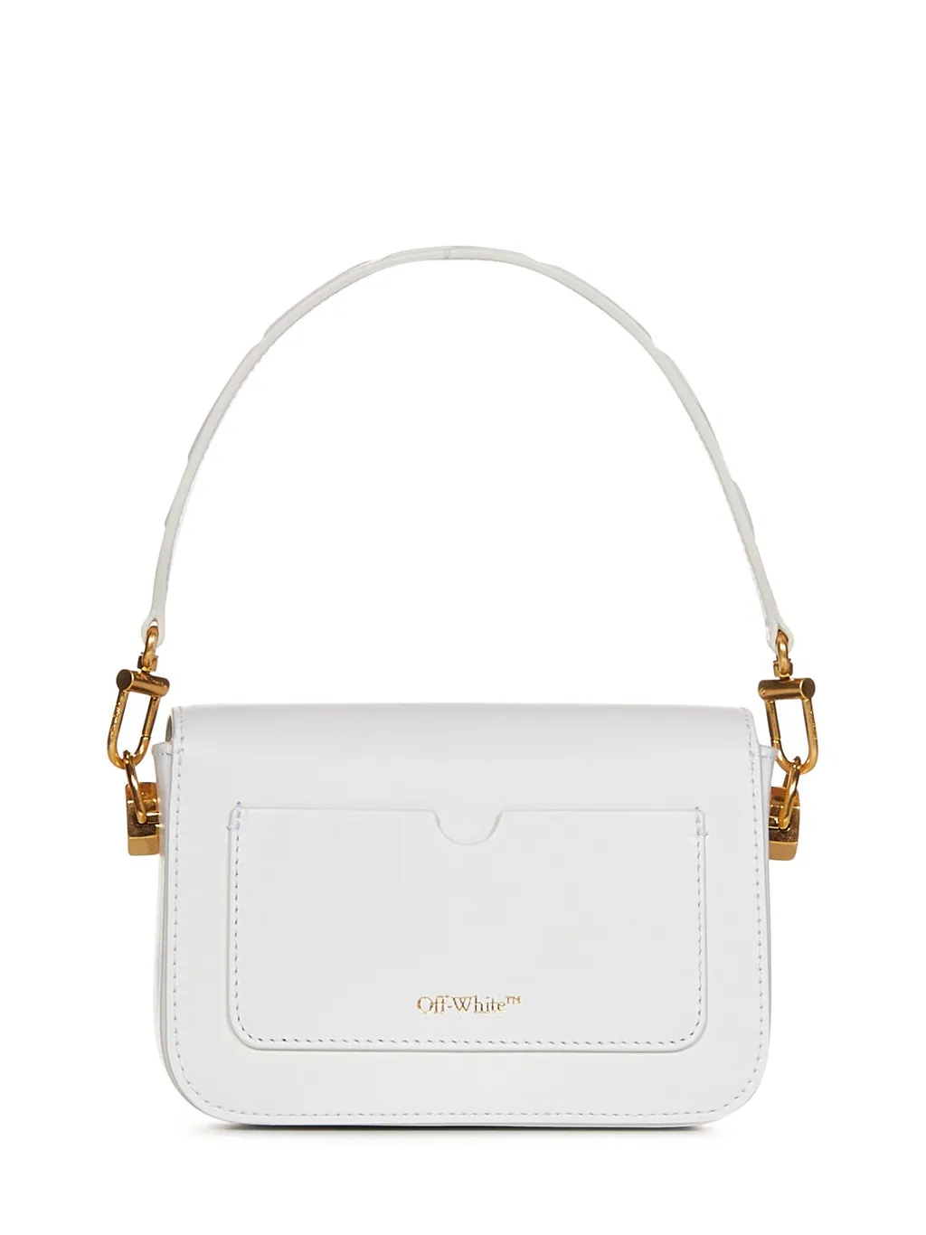 Off-White Binder Foldover Top Small Shoulder Bag