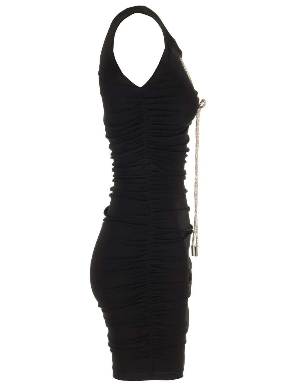 Off-White Asymmetric Neck Sleeveless Mini Dress