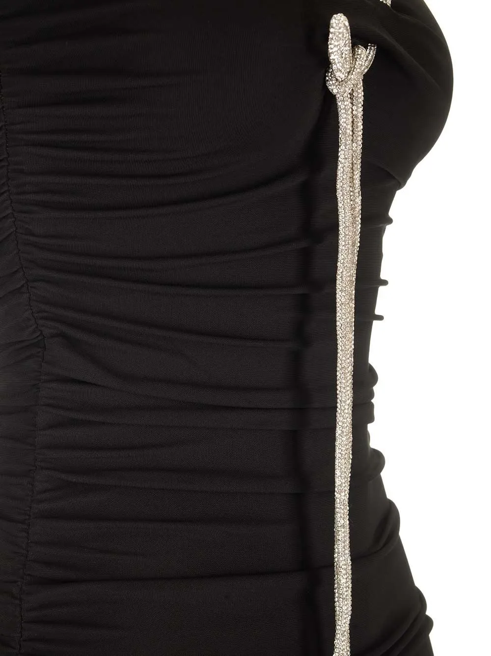 Off-White Asymmetric Neck Sleeveless Mini Dress