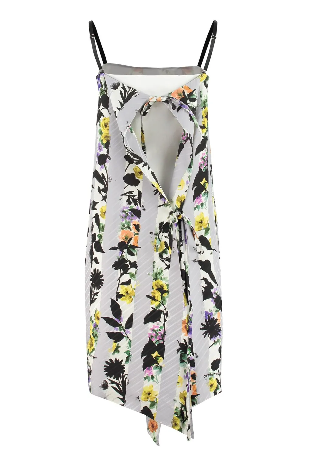 Off-White Striped Floral Print Dress