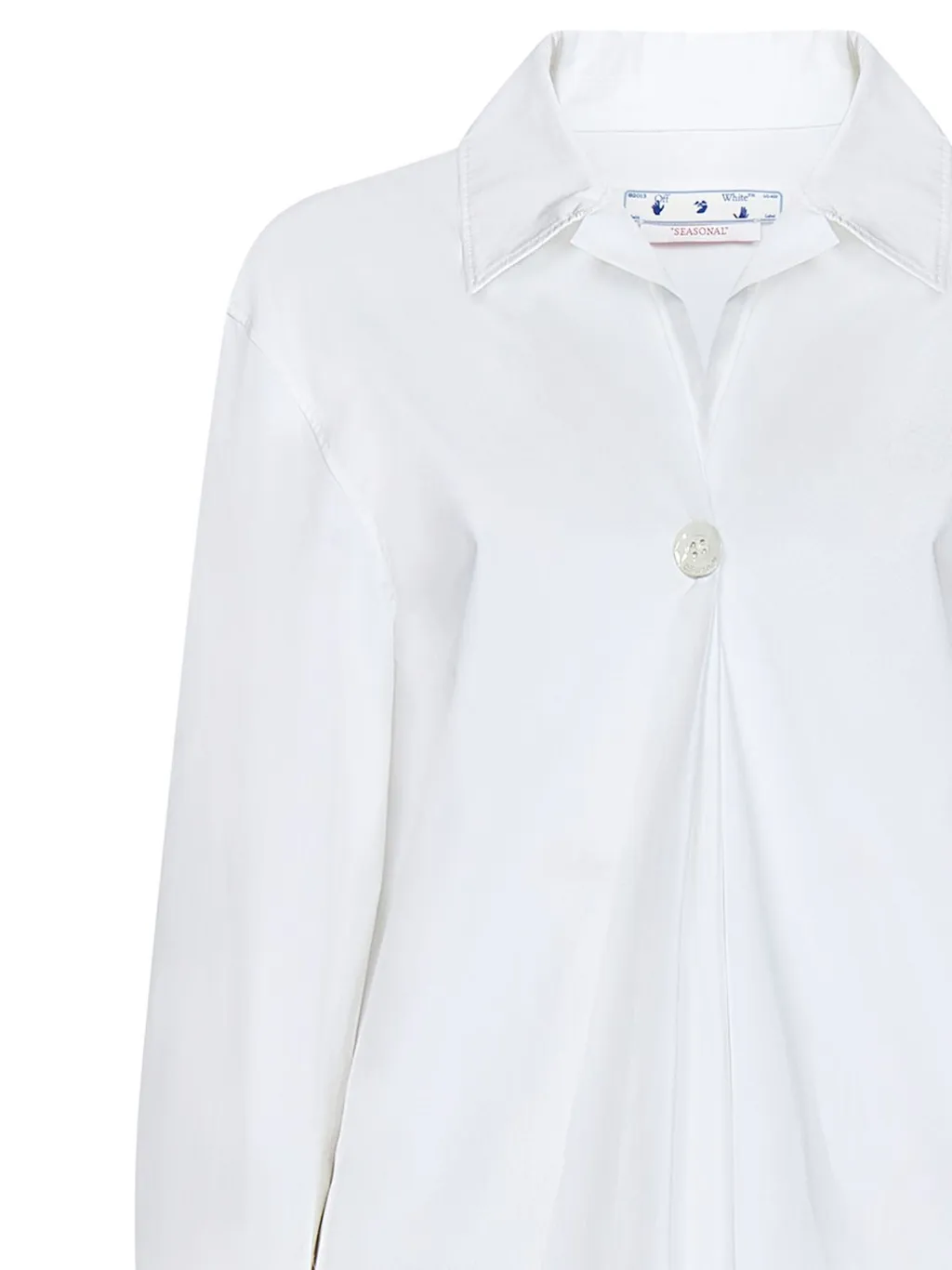 Off-White Button Detailed Long-Sleeved Shirt