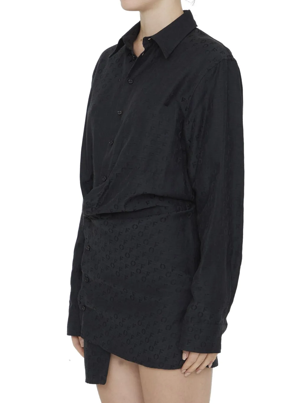 Off-White Monogram Jacquard Twisted Mini Dress