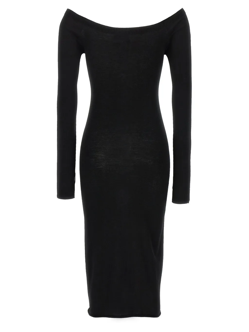 Off-White Off Stamp Off-Shoulder Long-Sleeved Dress