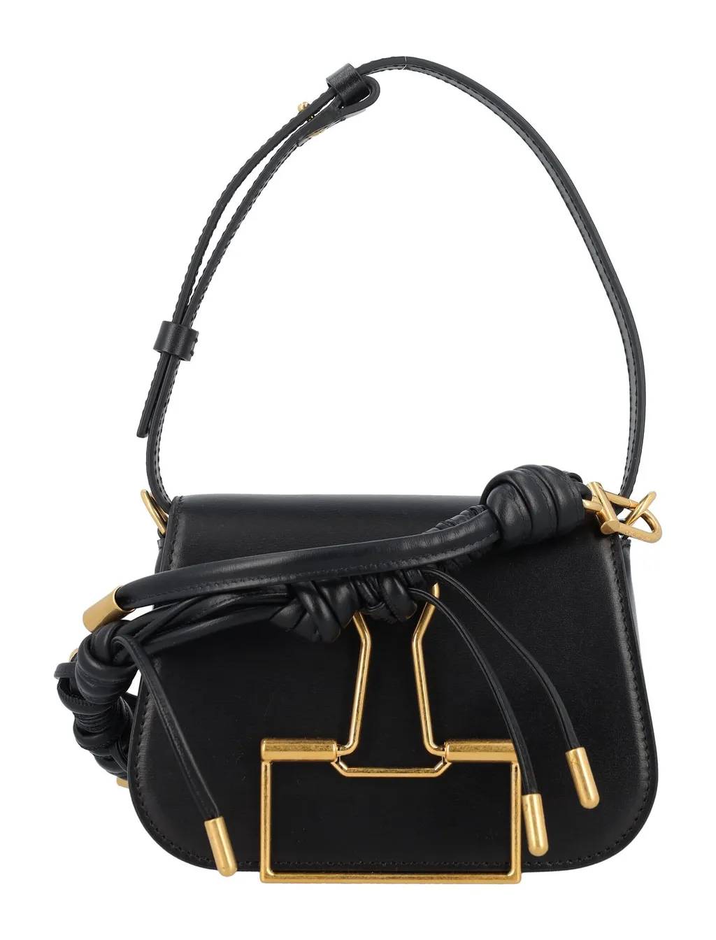 Off-White Skeleton Binder Foldover Top Crossbody Bag