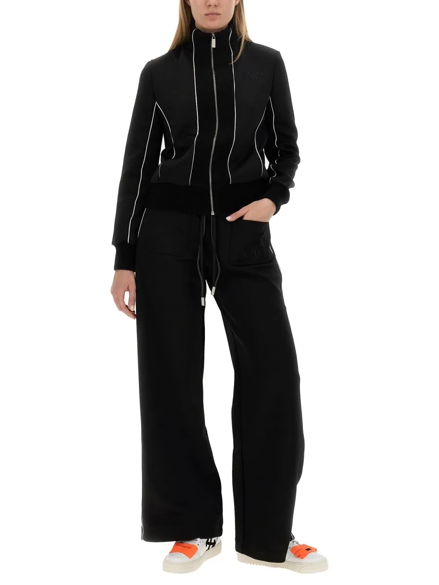 Off-White Zip-Up Long-Sleeved Jacket