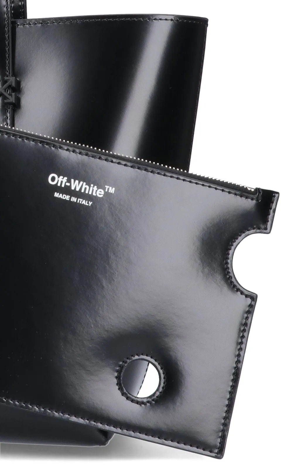 Off-White Slogan Printed Top Handle Bag