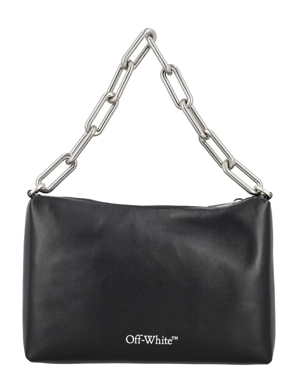 Off-White Block Pouch Quote Zip-Up Clutch Bag
