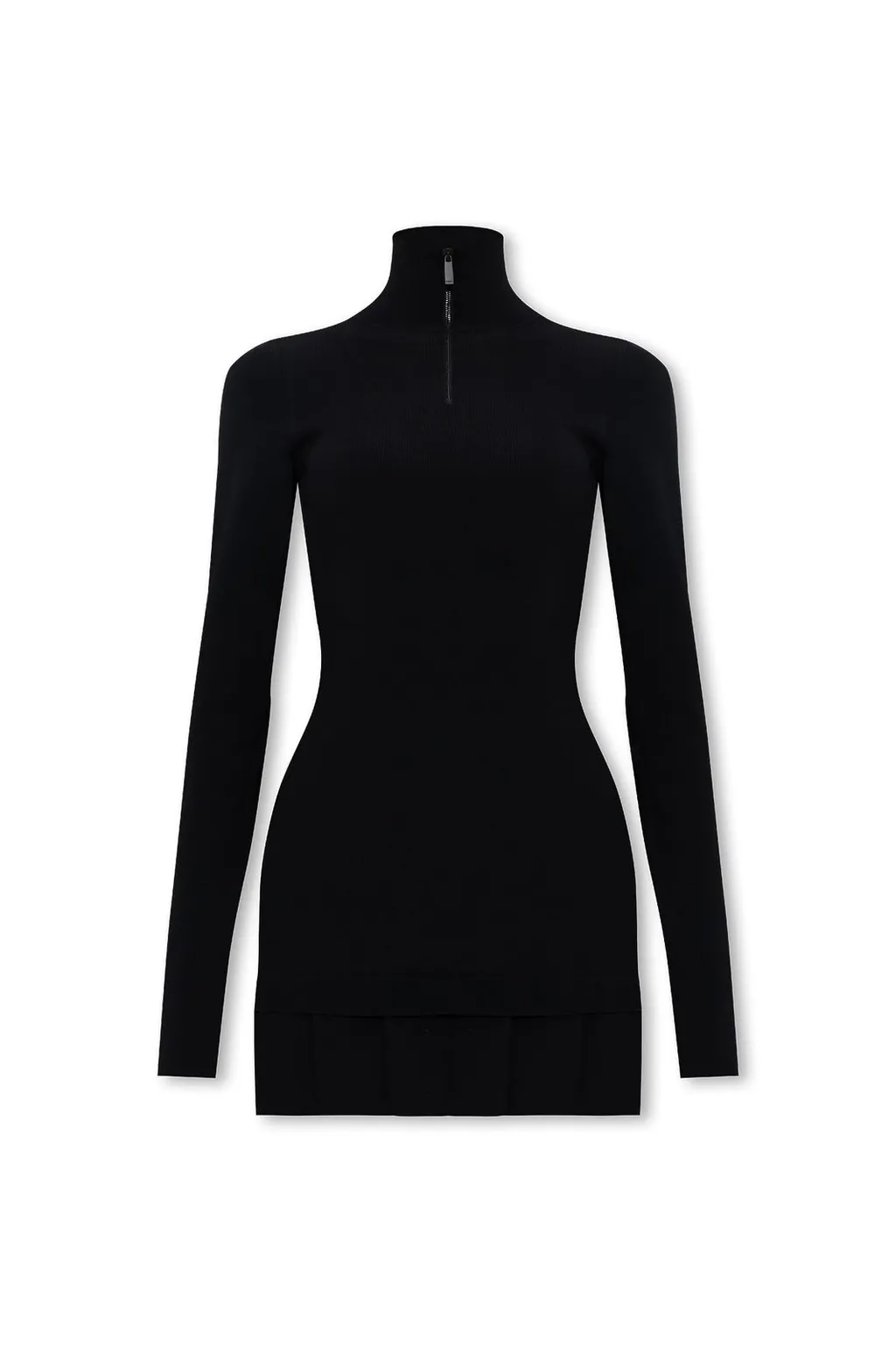 Off-White High-Neck Knitted Mini Dress