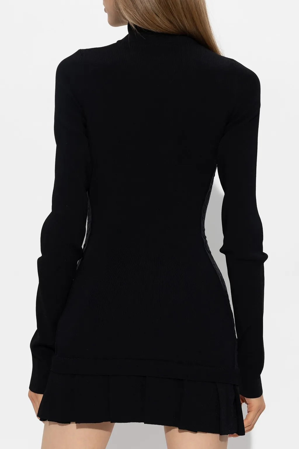 Off-White High-Neck Knitted Mini Dress
