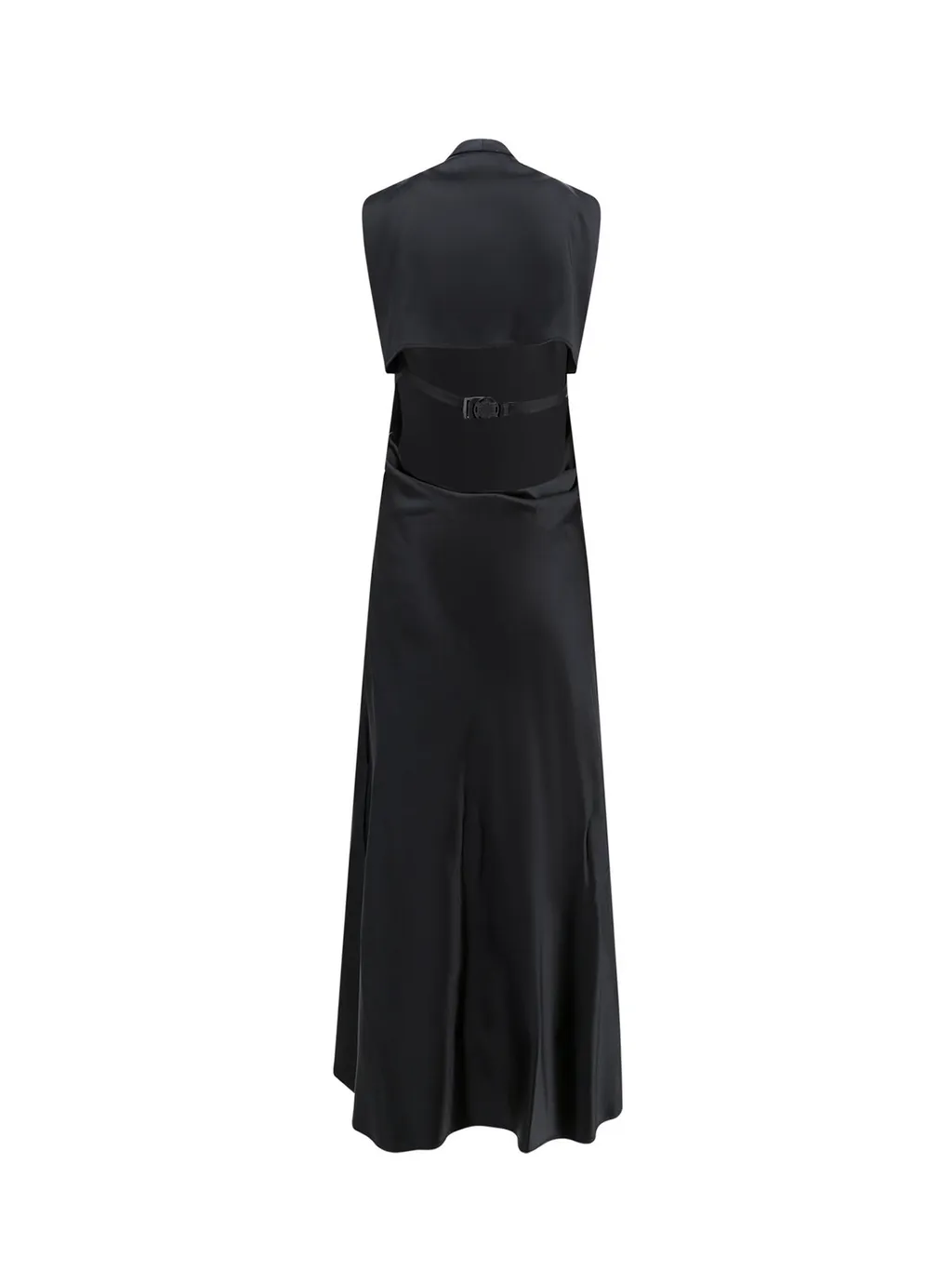 Off-White V-Neck Open-Back Midi Dress