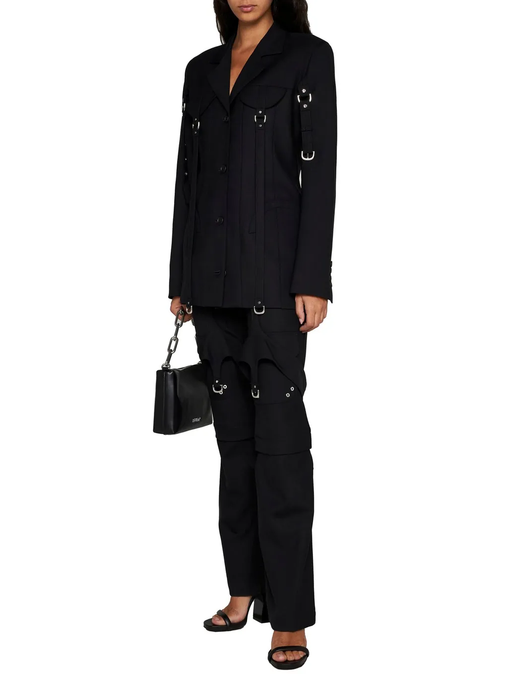 Off-White Buckle Detailed Wide Leg Pants