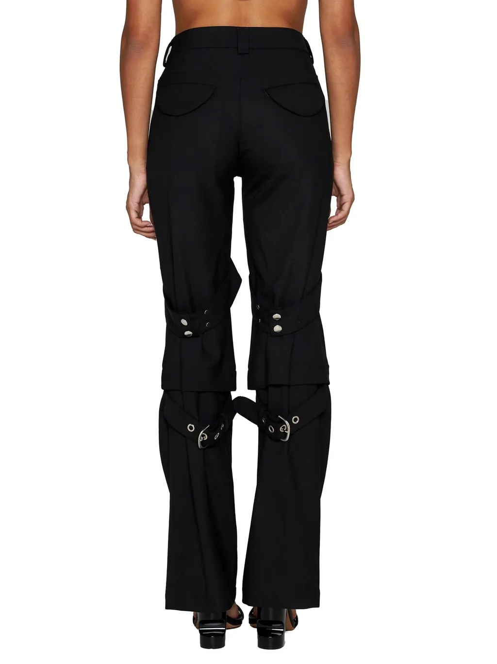 Off-White Buckle Detailed Wide Leg Pants