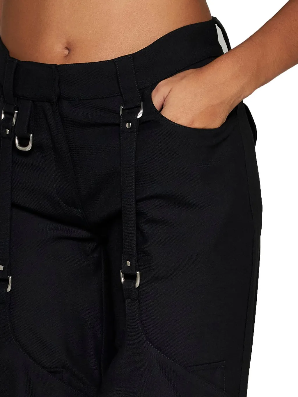 Off-White Buckle Detailed Wide Leg Pants