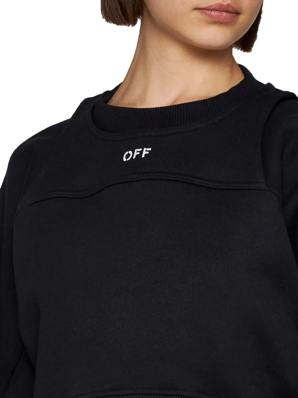 Off-White Logo Embroidered Cropped Sweatshirt