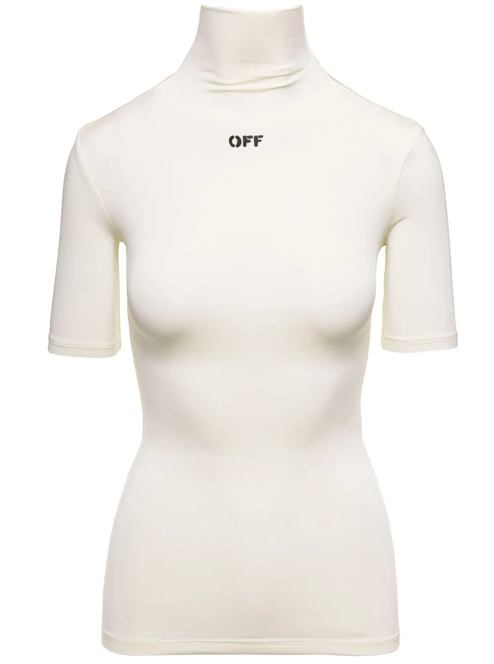 Off-White Logo Printed High Neck Top