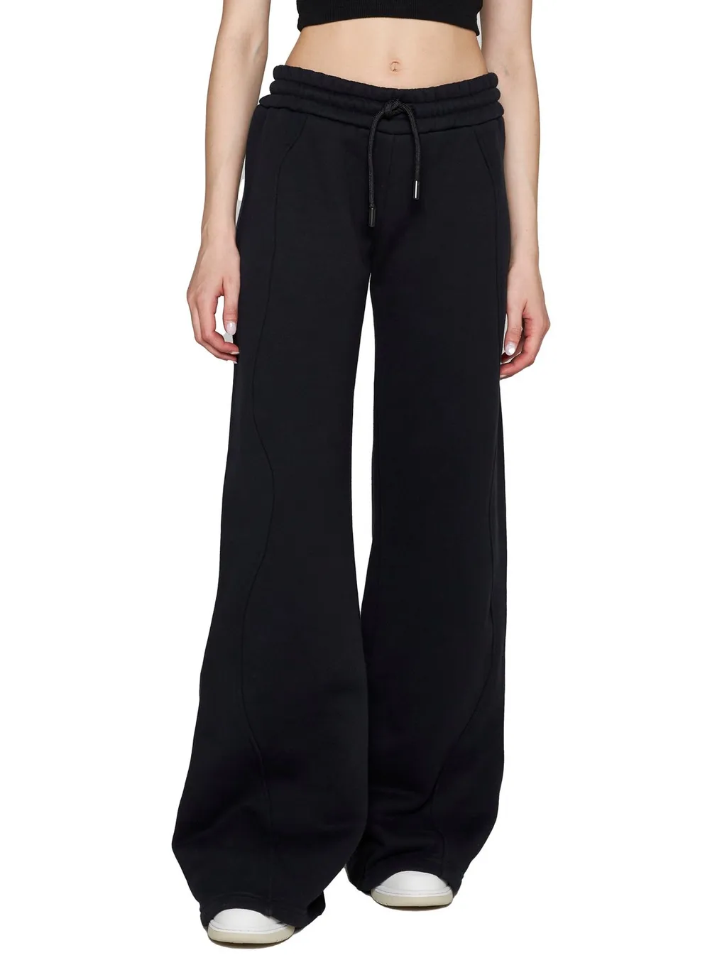 Off-White Drawstring Wide Leg Pants