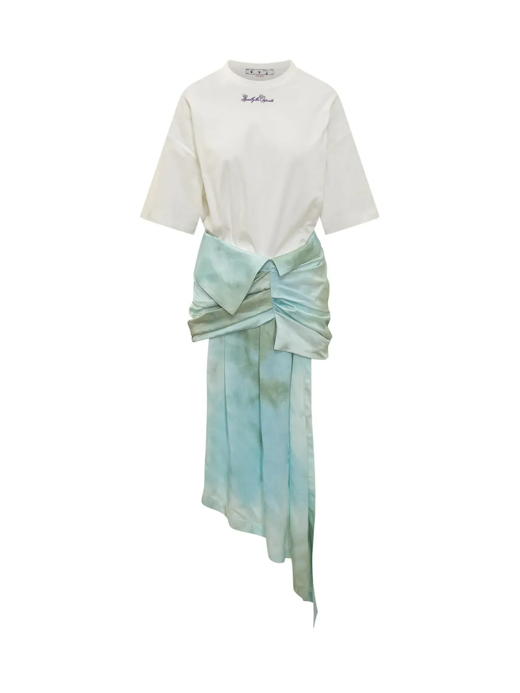Off-White Bow-Detailed Tie-Dyed Dress