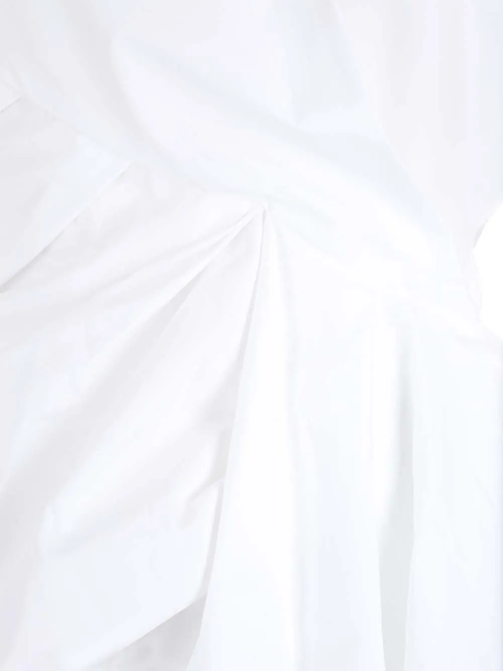 Off-White Draped Long-Sleeved Dress