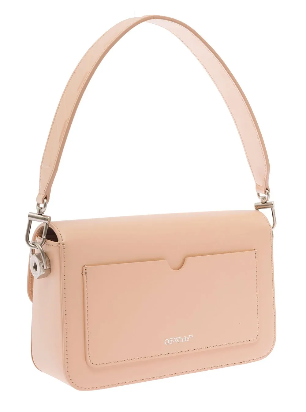 Off-White Binder Clip Foldover Top Crossbody Bag