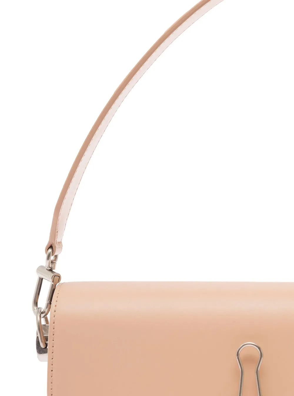 Off-White Binder Clip Foldover Top Crossbody Bag