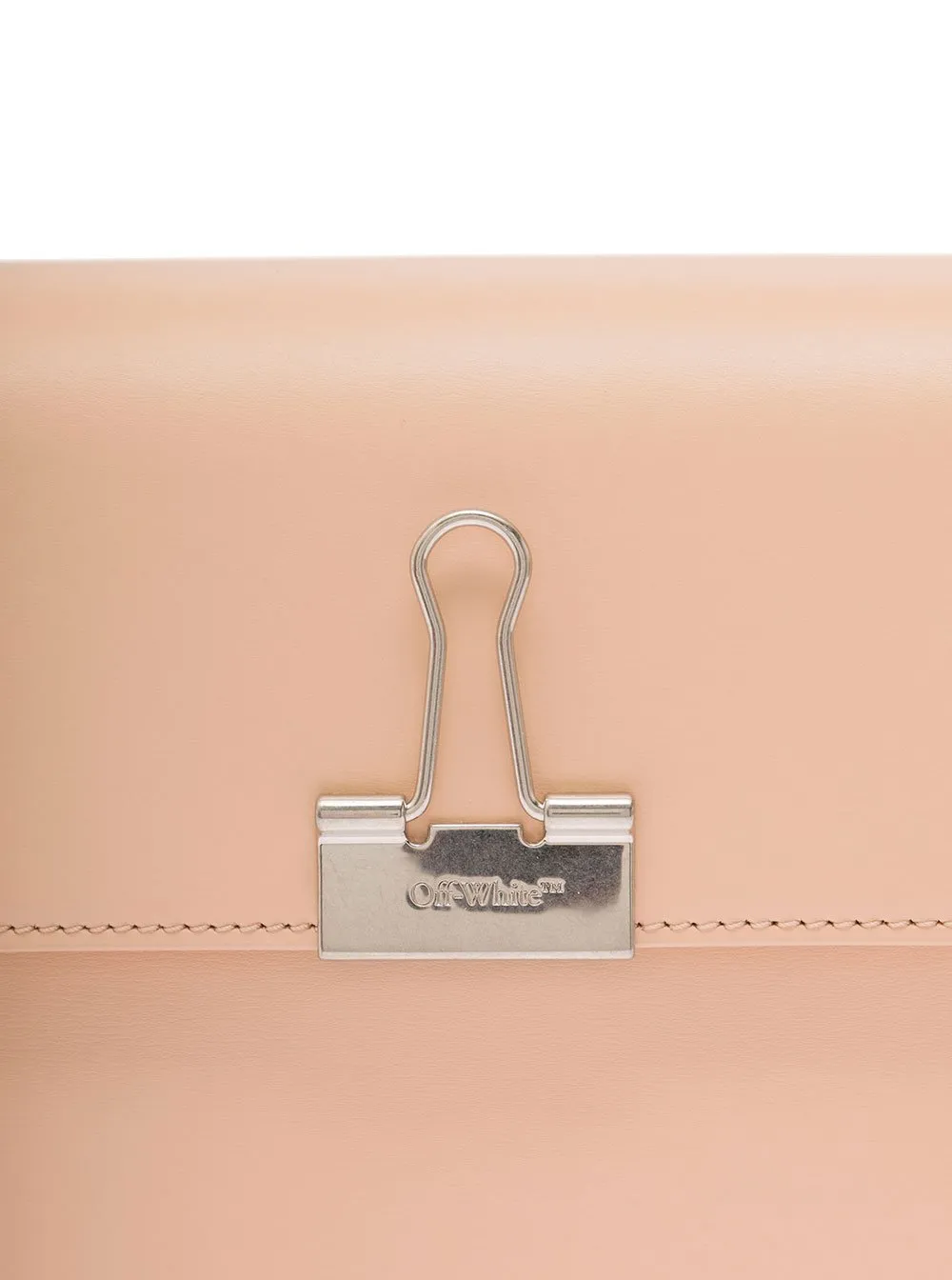 Off-White Binder Clip Foldover Top Crossbody Bag
