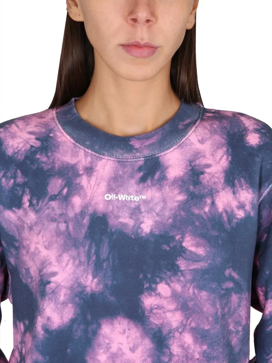 Off-White Arrows Tie-Dye Long-Sleeved Sweatshirt Dress