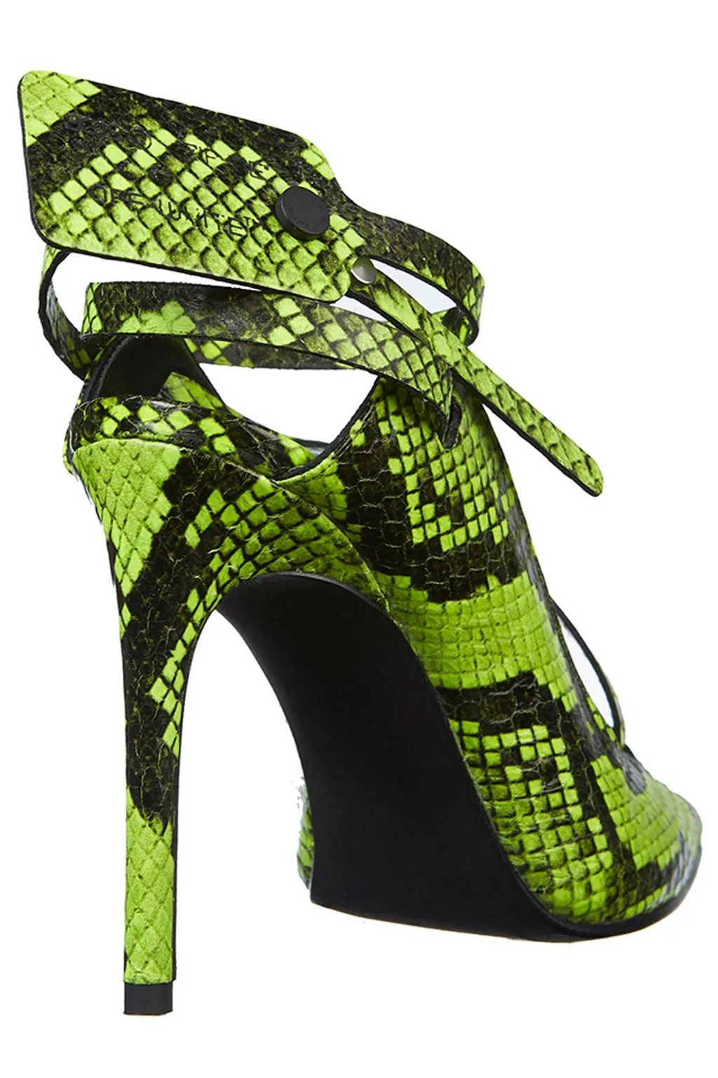 Off-White Embossed Ankle Strap Sandals
