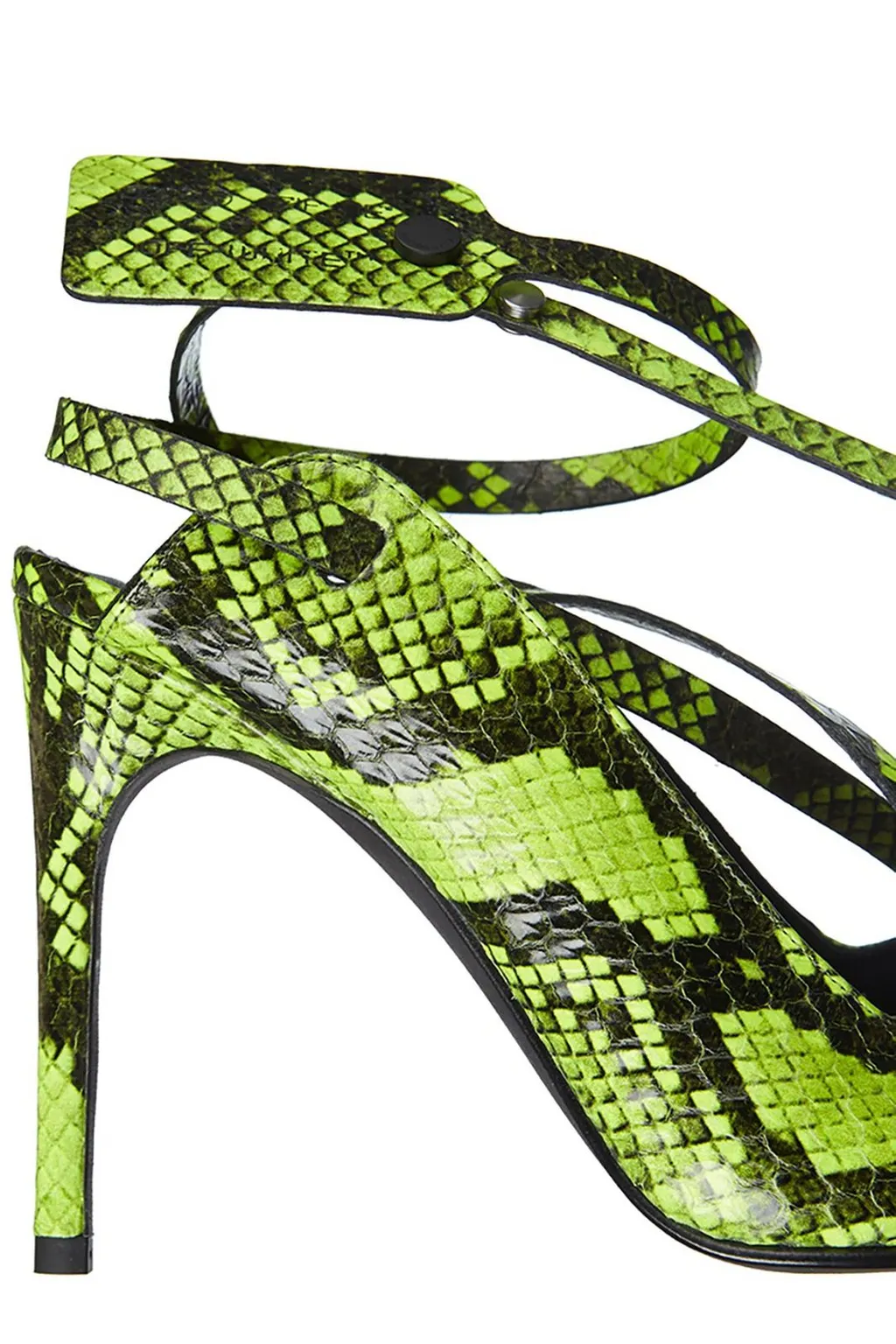Off-White Embossed Ankle Strap Sandals