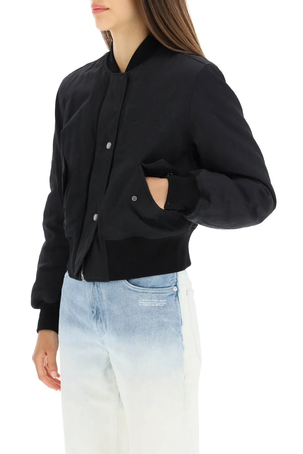 Off-White Logo Embroidered Bomber Jacket