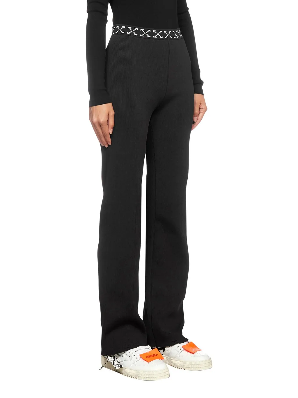 Off-White Logo Waistband Straight Leg Pants
