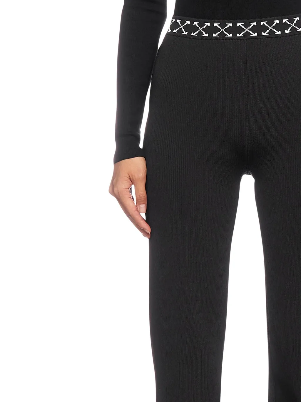 Off-White Logo Waistband Straight Leg Pants