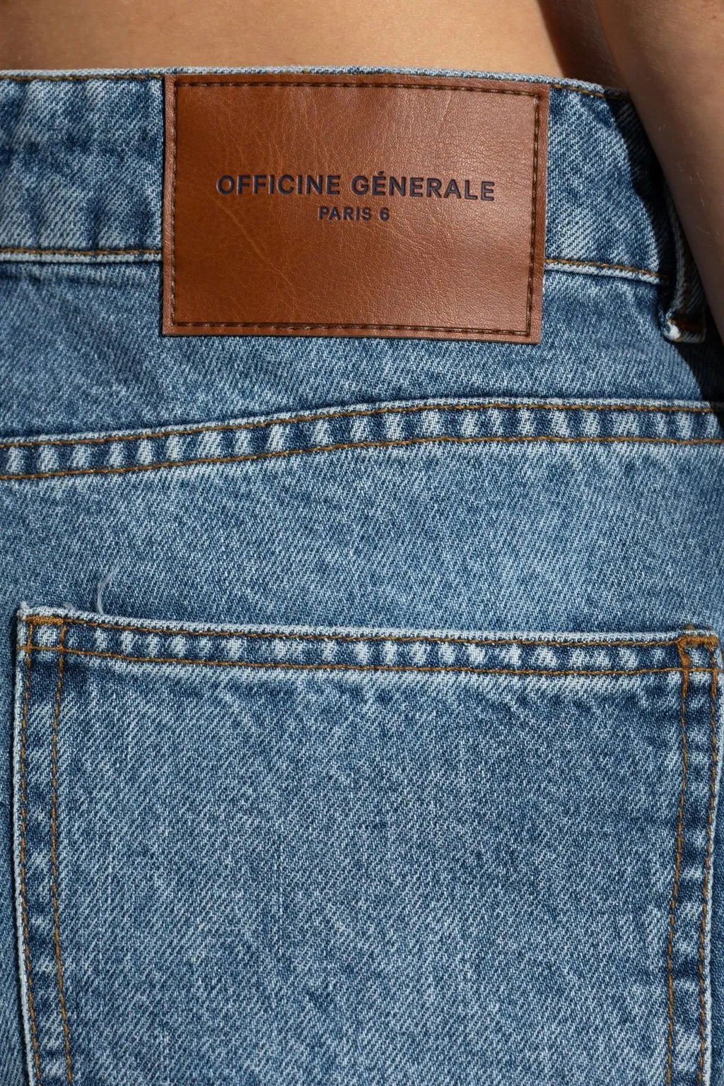 Officine GÉNÉRale Logo-Patch Wide-Leg Jeans