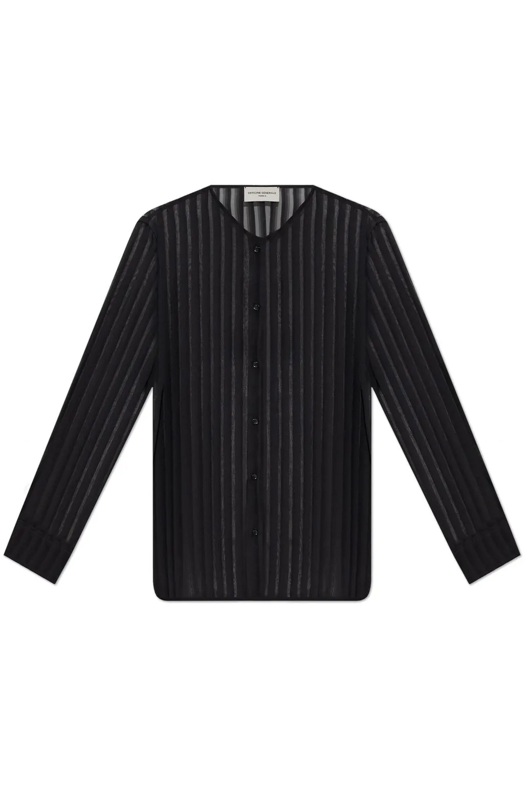 Officine GÉNÉRale Sheer Striped Button-Up Top