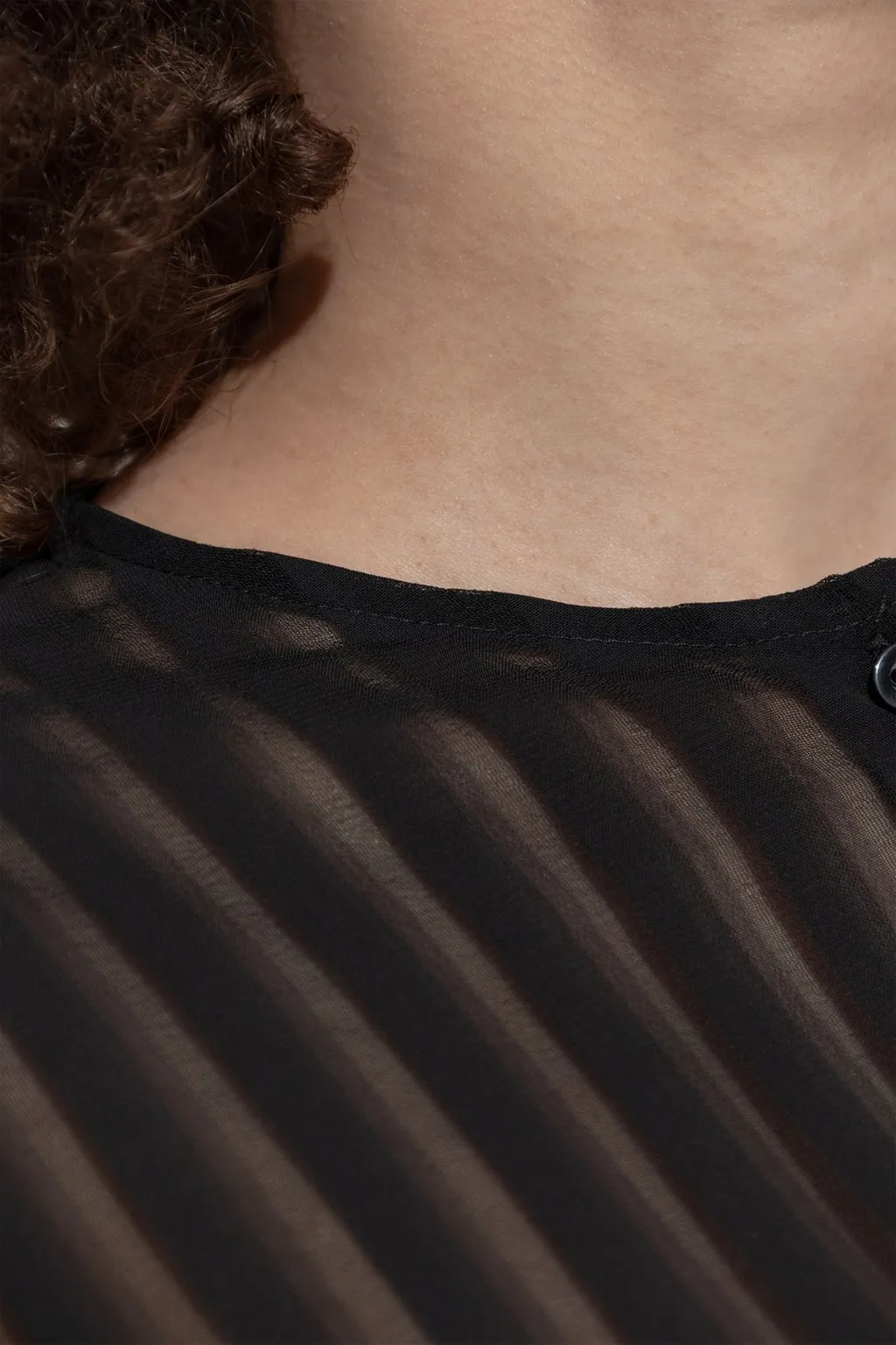 Officine GÉNÉRale Sheer Striped Button-Up Top