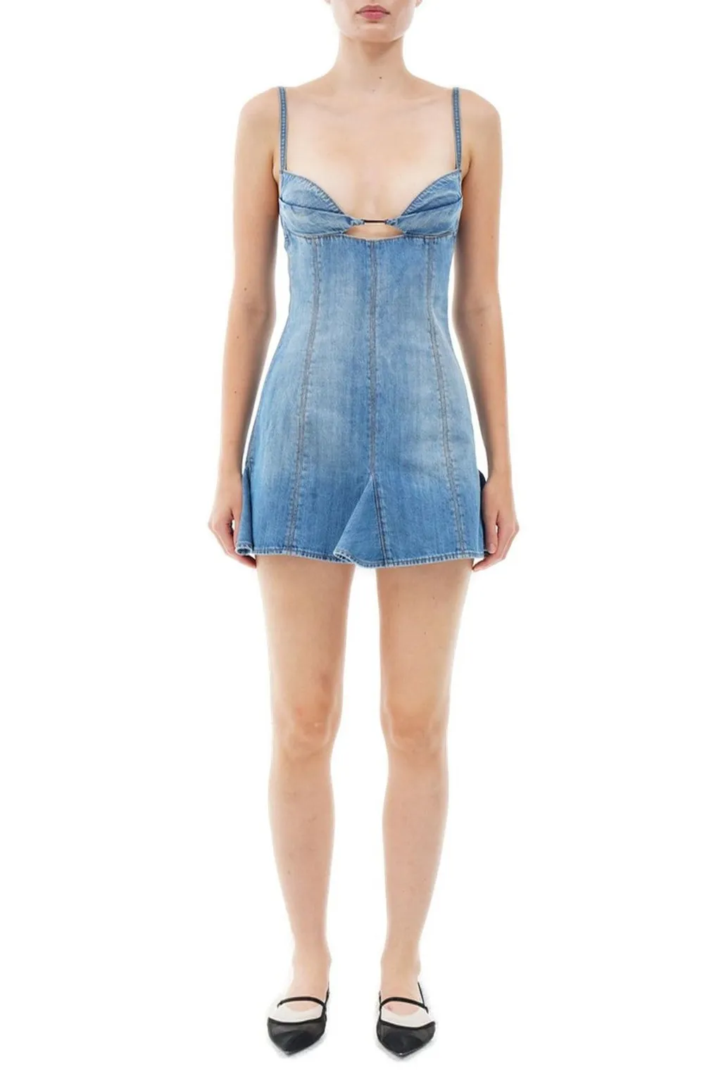 Nensi Dojaka Godet-Design Flared Hem Mini Dress