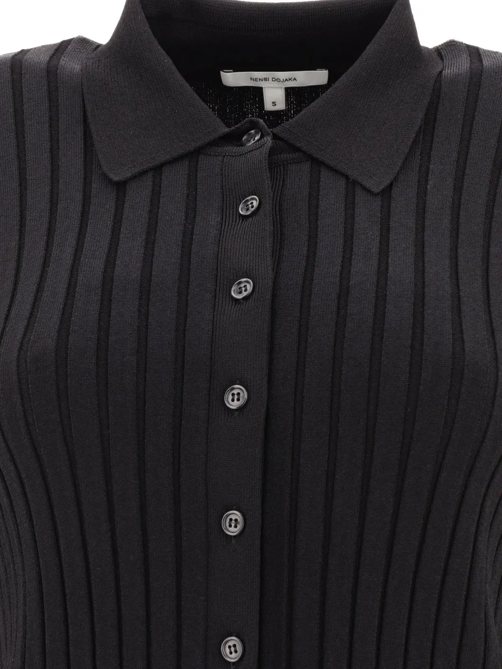 Nensi Dojaka Ribbed Button-Up Top