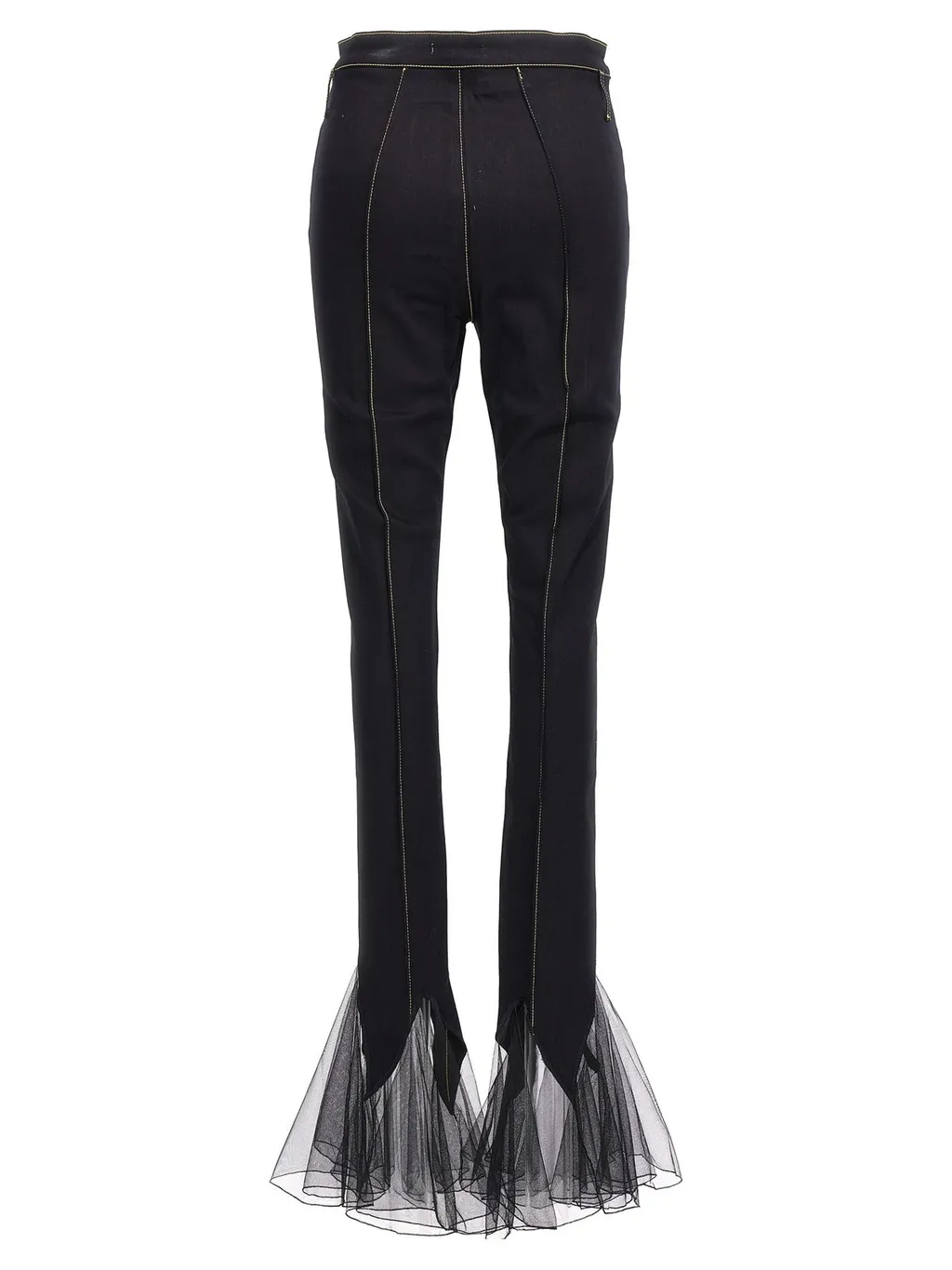 Nensi Dojaka Sheer Hem Tulle Jeans